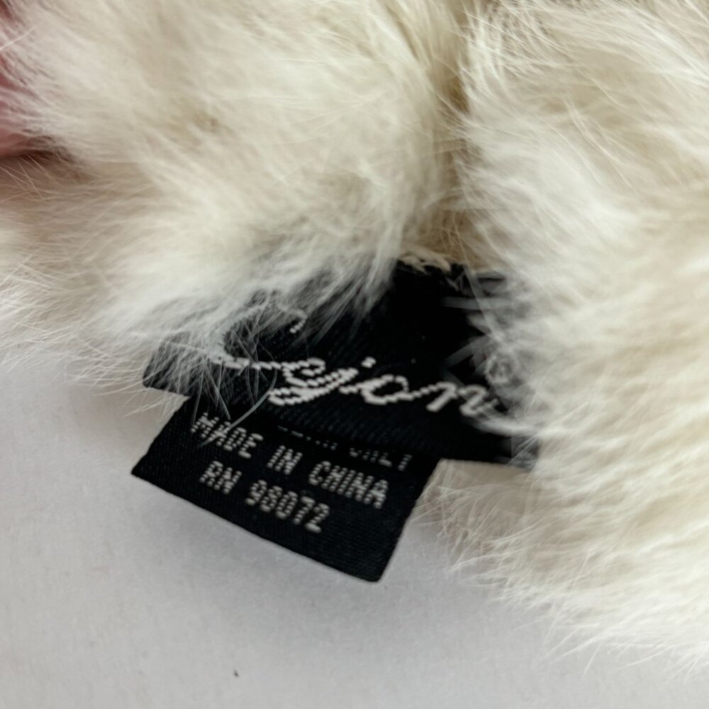 Cejon Rabbit Fur Scarf Winter White Soft Luxurious Accessory Pom Pom 54 x 5 inch - Picture 2 of 8